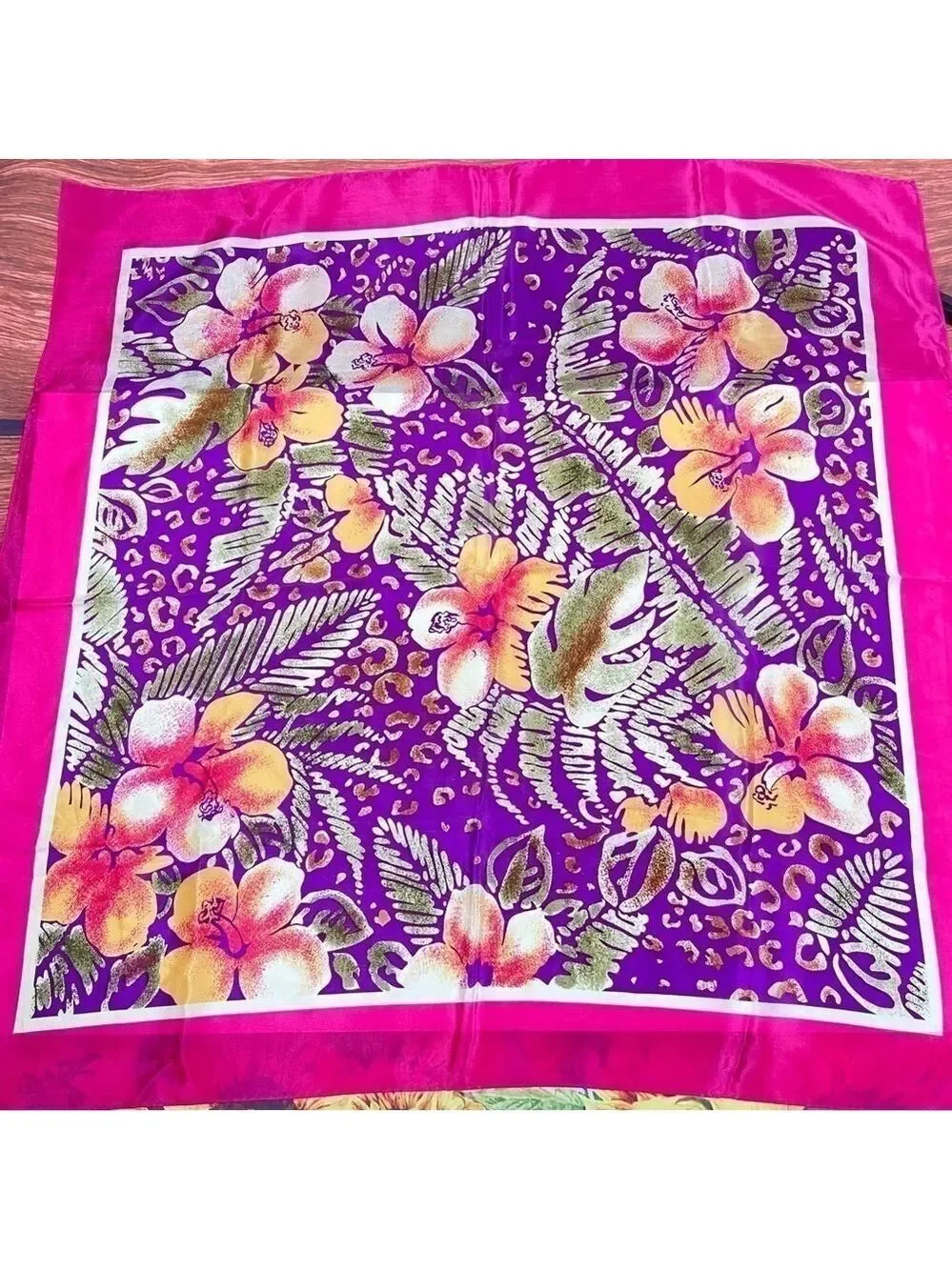 BAAR & Beards Vintage Tropical Floral Silk Scarf